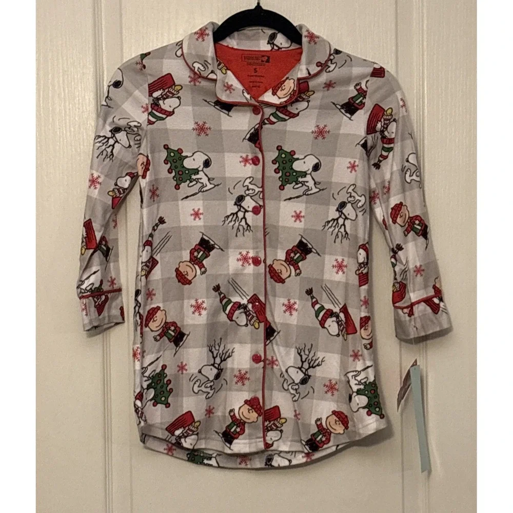 New Peanuts Girls Nightshirt‎ Snoopy Christmas Charlie Brown Xmas - Small